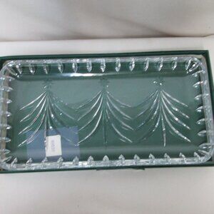Waterford Marquis Crystal Christmas Tree tray platter centerpiece Vintage NEW